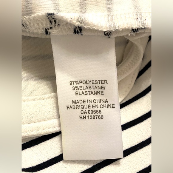 Navy striped boat neck short sleeve shirt with bow print - Picture 6 of 6